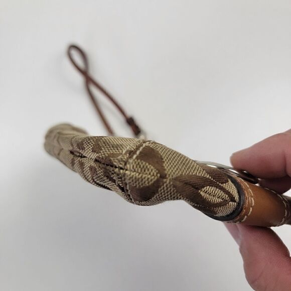 Vtg Y2K Coach Signature Monogram Wristlet Brown Tan Purse Handbag - Picture 6 of 9